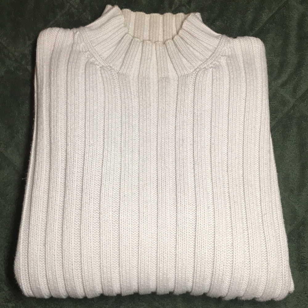 COTTON MOCK NECK SWEATER M